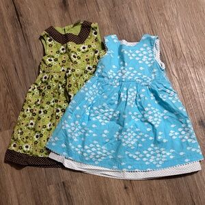 Carter's Lined Dresses - Size 12 Months - 2 Piece Set